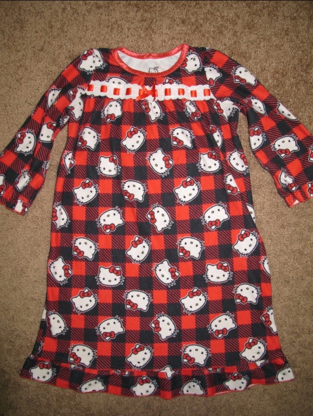 Hello Kitty Girls Toddler  Red Dress 3/4 Sleeve Size 3T